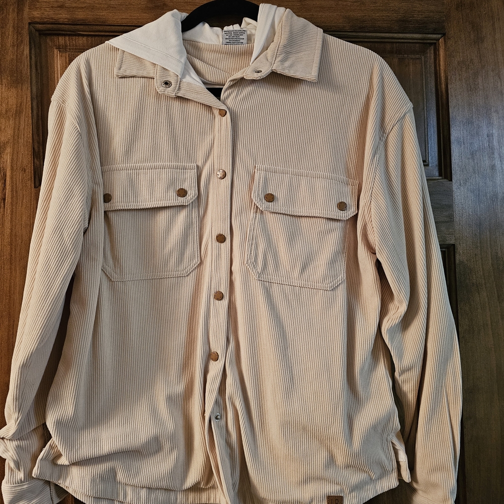 Little Bipsy Cream Corduroy Shirt Jacket